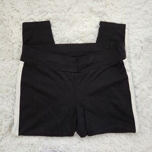 Skye's The Limit Woman Black White Side Stripe Leggings 2X Plus Size Athleisure